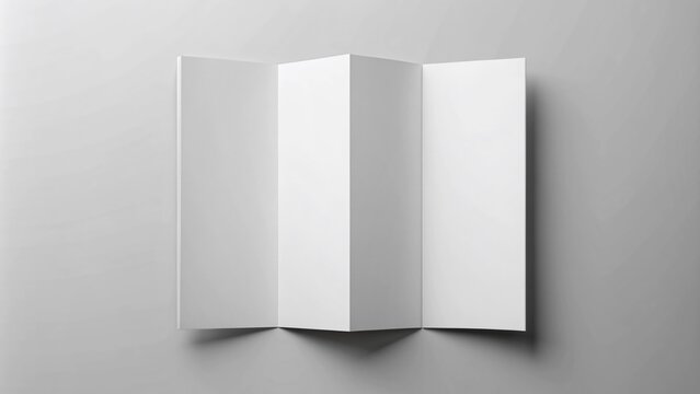 A blank, realistic, and isolated trifold leaflet mockup with a standard layout, waiting to be customized with your design and content for a professional presentation.