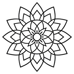 Simple mandala design for coloring
