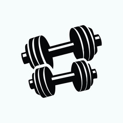 dumbbells silhouette icon for fitness vector design