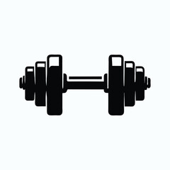 dumbbells silhouette icon for fitness vector design