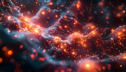 Abstract background with glowing particles