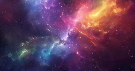 Fototapeta premium Colorful Nebula with Stars and Cosmic Dust