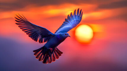 Fototapeta premium Birgunj City Parsa Wildlife Reserve Nepal-A bird saluting the sun, a great view from my balcony