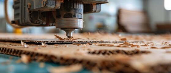 Precision Jigsaw Blade Cutting Cardboard Close-up Shot