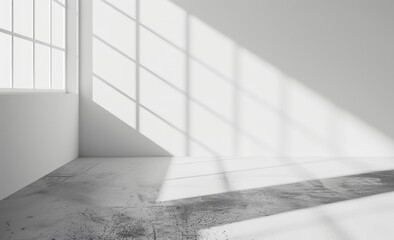 Obraz premium White Room with Window and Shadow Patterns
