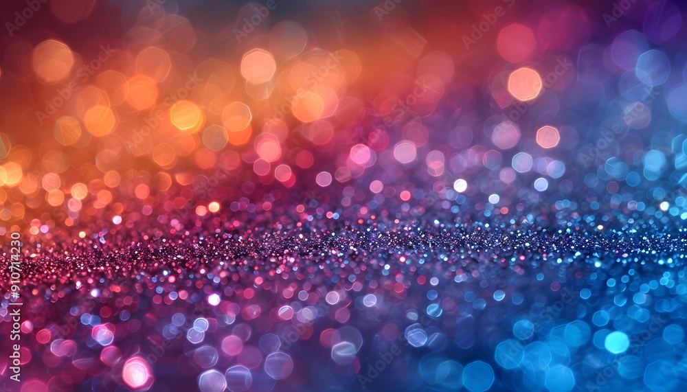 Poster abstract blurred background with colorful bokeh lights