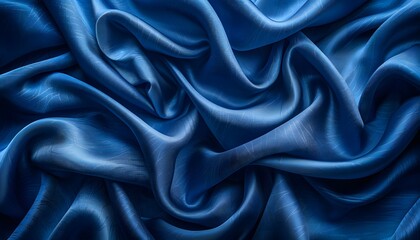 Fototapeta premium Close-up of textured blue fabric