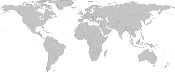 world map background. Gray World Map Vector.  Detailed illustration of world map