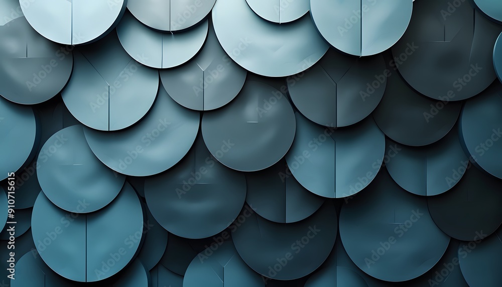 Poster abstract blue background with overlapping circles