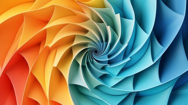 Abstract Colorful Swirling Spiral Background, 3D Render Infinit, Seamless Looping Animation