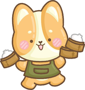 a vector of a cute dog