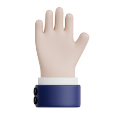 3D Rendered Hand Gesture Hello. Transparent Background