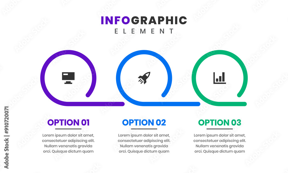 Poster vector graphic of infographic element design templates with icons and 3 options or steps. suitable f