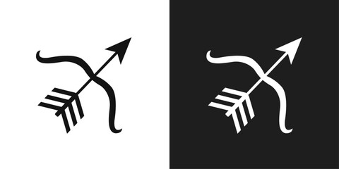 Bow arrow icon line art vector