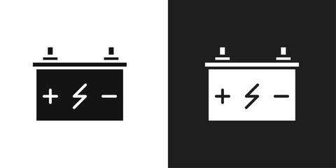 Car battery icon line art vector