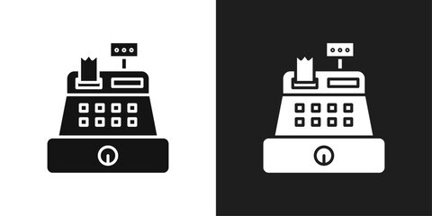 Cash register icon line art vector