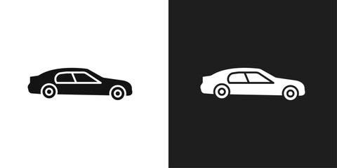 Car side view icon line art vector