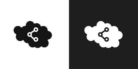 Cloud share icon line art vector