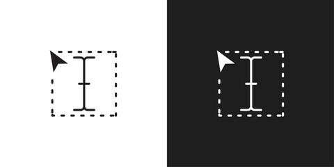 Cursor text icon line art vector