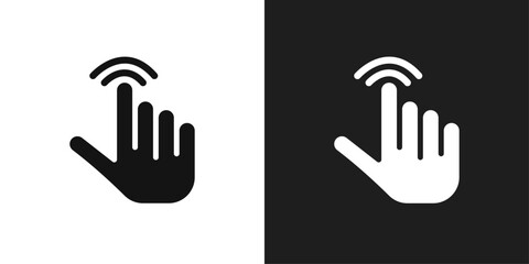 Cursor finger icon line art vector