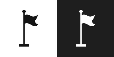 Flag icon line art vector