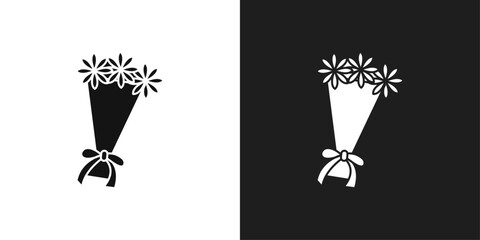 Flower bouquet icon line art vector