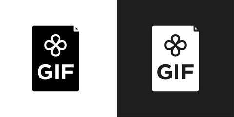 Gif icon line art vector