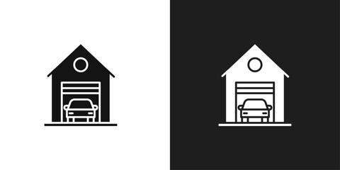 Garage icon line art vector