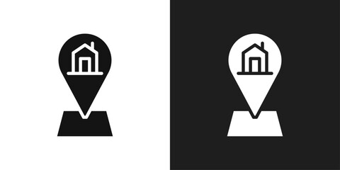 Home location icon line art vector