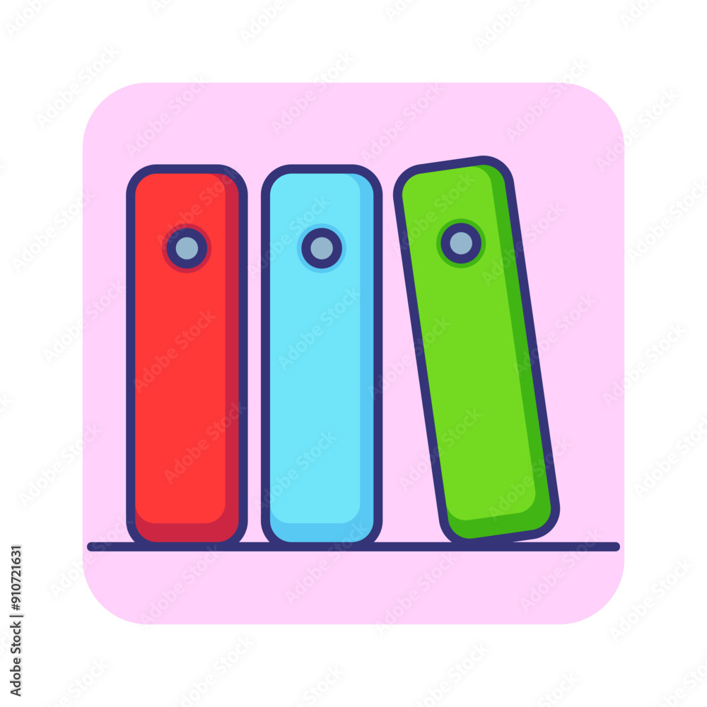 Poster folders line icon. data, card file, archive. database concept. can be used for topics like data acce