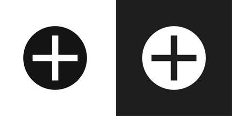 Obraz premium Plus icon line art vector