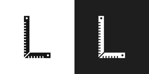 Ruler combined icon line art vector