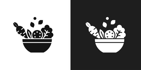 Salad icon line art vector
