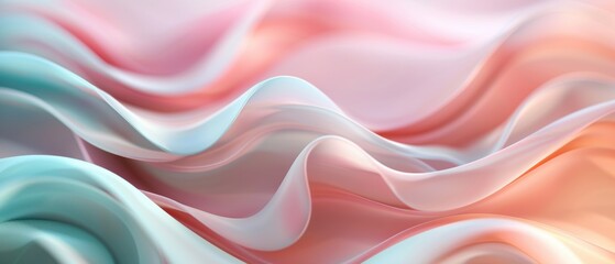 Obraz premium Serene Pastel Waves: Dreamy Abstract Background of Softness and Flow