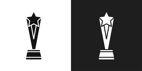 Trophy icon line art vector