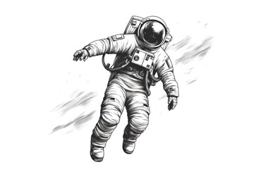 Fototapeta premium Astronaut drawing sketch illustrated.