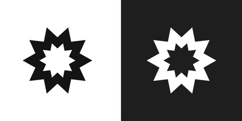 Bahai icon line art vector