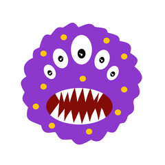 Cartoon bacteria vector illustration