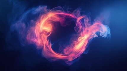 Abstract Swirling Smoke with a Ring of Light
