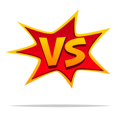 Versus VS sign comics style vector isolated illustration