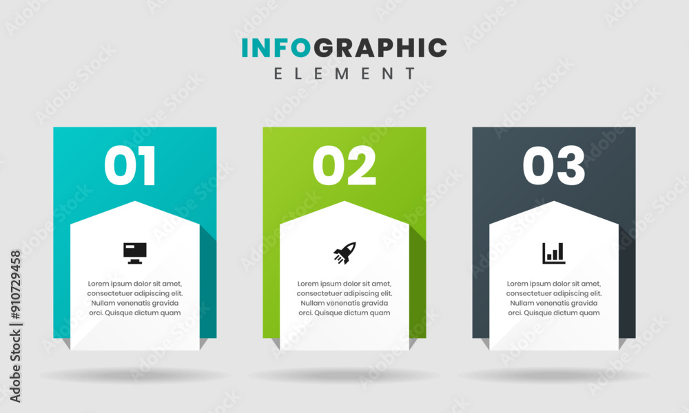 Poster vector graphic of infographic element design templates with icons and 3 options or steps. suitable f
