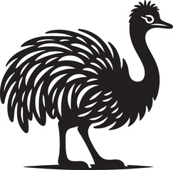 Ostriches bird Silhouette isolated on white background ostrich vector shape icon