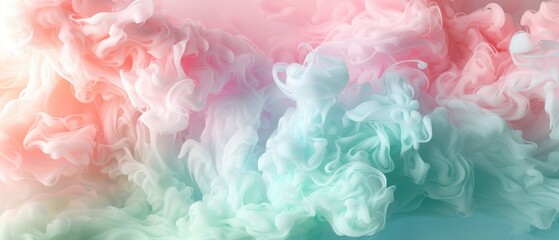 Fototapeta premium Serene Watercolor Gradient in Light Green and Pink Pastel Hues