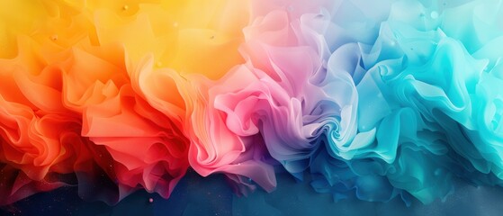 Obraz premium Serene Pastel Gradient with Abstract Watercolor Effect