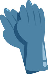 Blue working gloves protecting hands, safety equipment for construction and industrial work