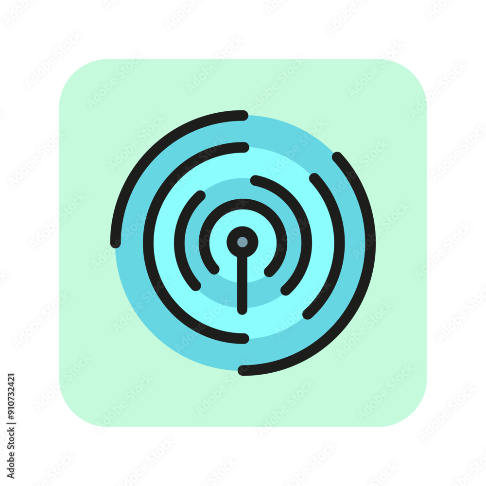 Poster combination lock line icon. password, safe, code. biometrics concept. vector illustration can be use