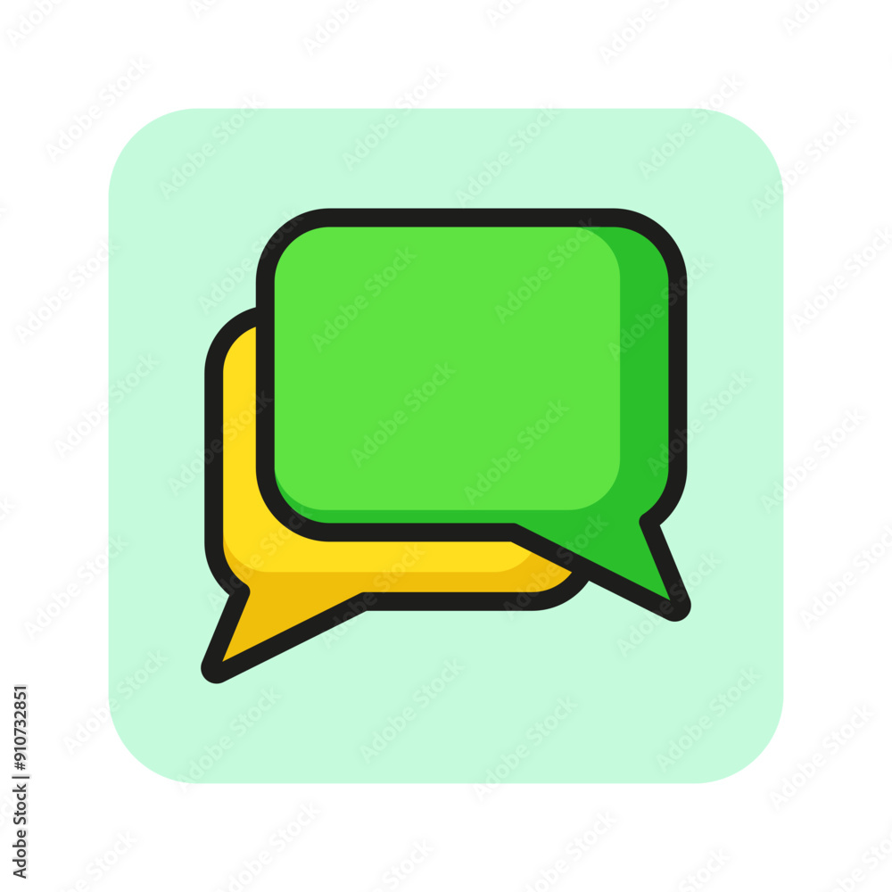 Poster dialog line icon. two empty speech bubbles. chat concept. can be used for topics like discussion, co