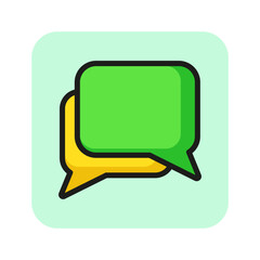 Dialog line icon. Two empty speech bubbles. Chat concept. Can be used for topics like discussion, communication, talk