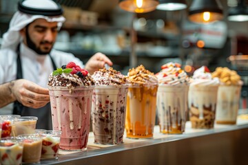 Delicious Milkshakes in a Cafe Setting