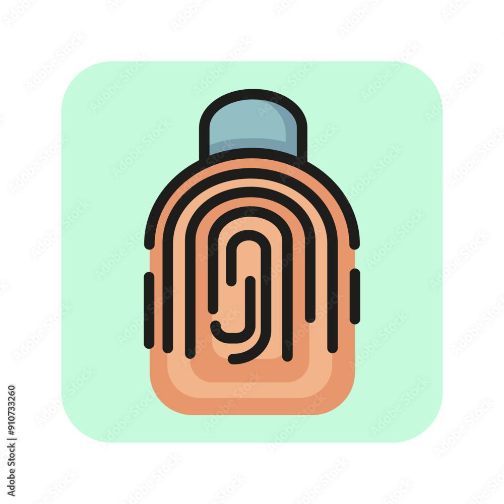 Aufkleber fingerprint unlocking line icon. fingerprint scanner, biometric verification, security unlock. biome